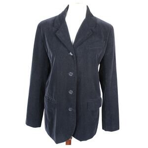 Polo Ralph Lauren Blazer Womens 10 Black Velvet Vintage Jacket 90s Equestrian